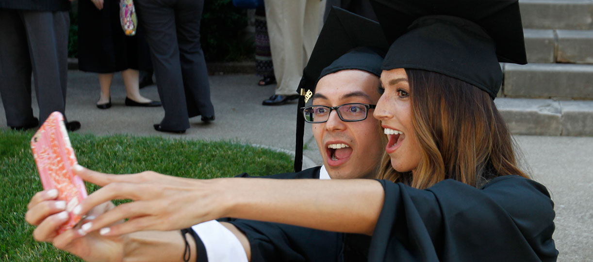 Two Spalding grads taking a selfie