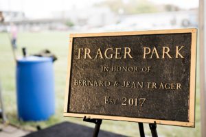 Plaque Trager Park Est. 2017