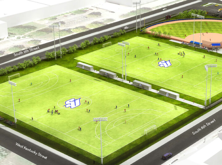 Rendering of proposed sofball, baseball and soccer fields