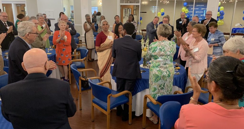 Sister Teresa Kotturan received a standing ovation as an honorary degree recipient from Spalding during a May 31 reception
