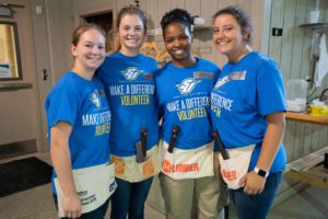 Spalding student volunteers pose for picture