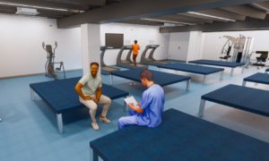 Rendering of one of the labs in the School of Physical Theraphy building