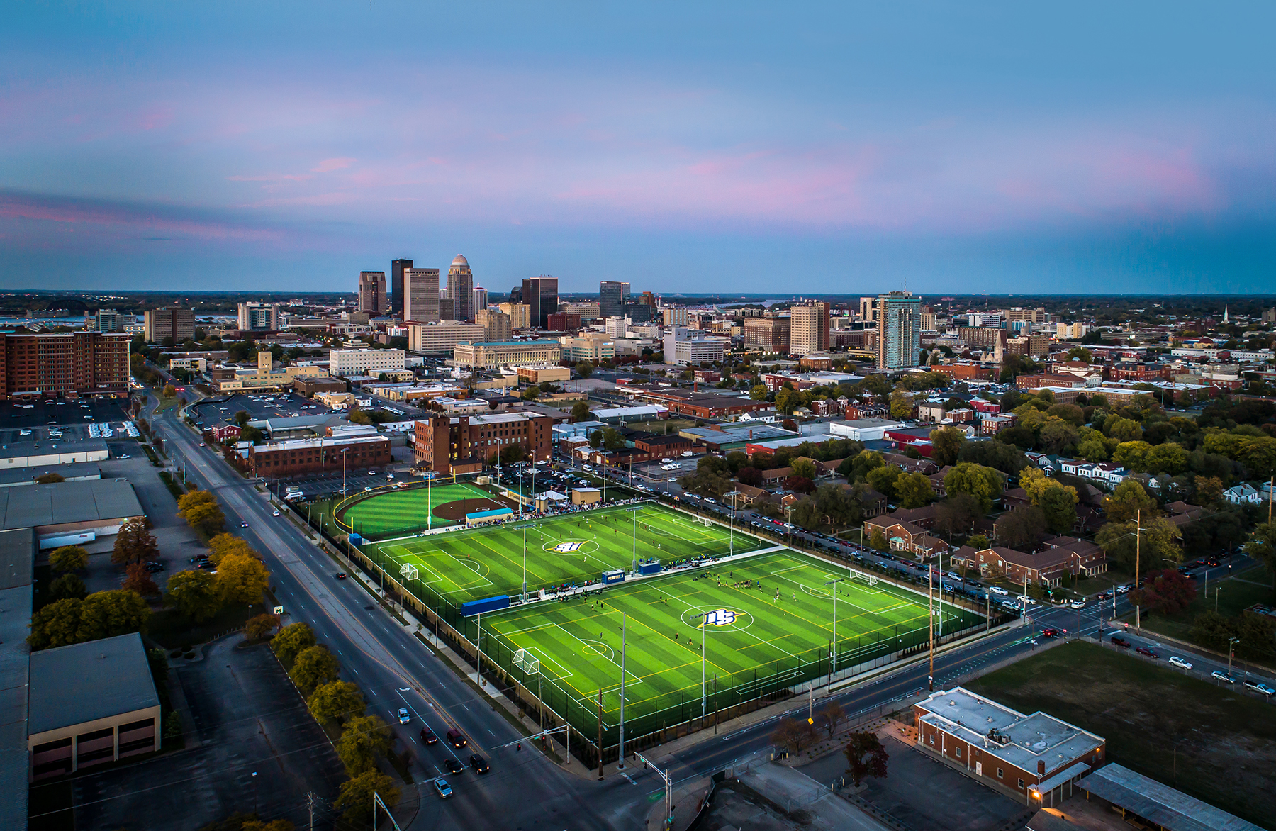 Drone photo of athletics field