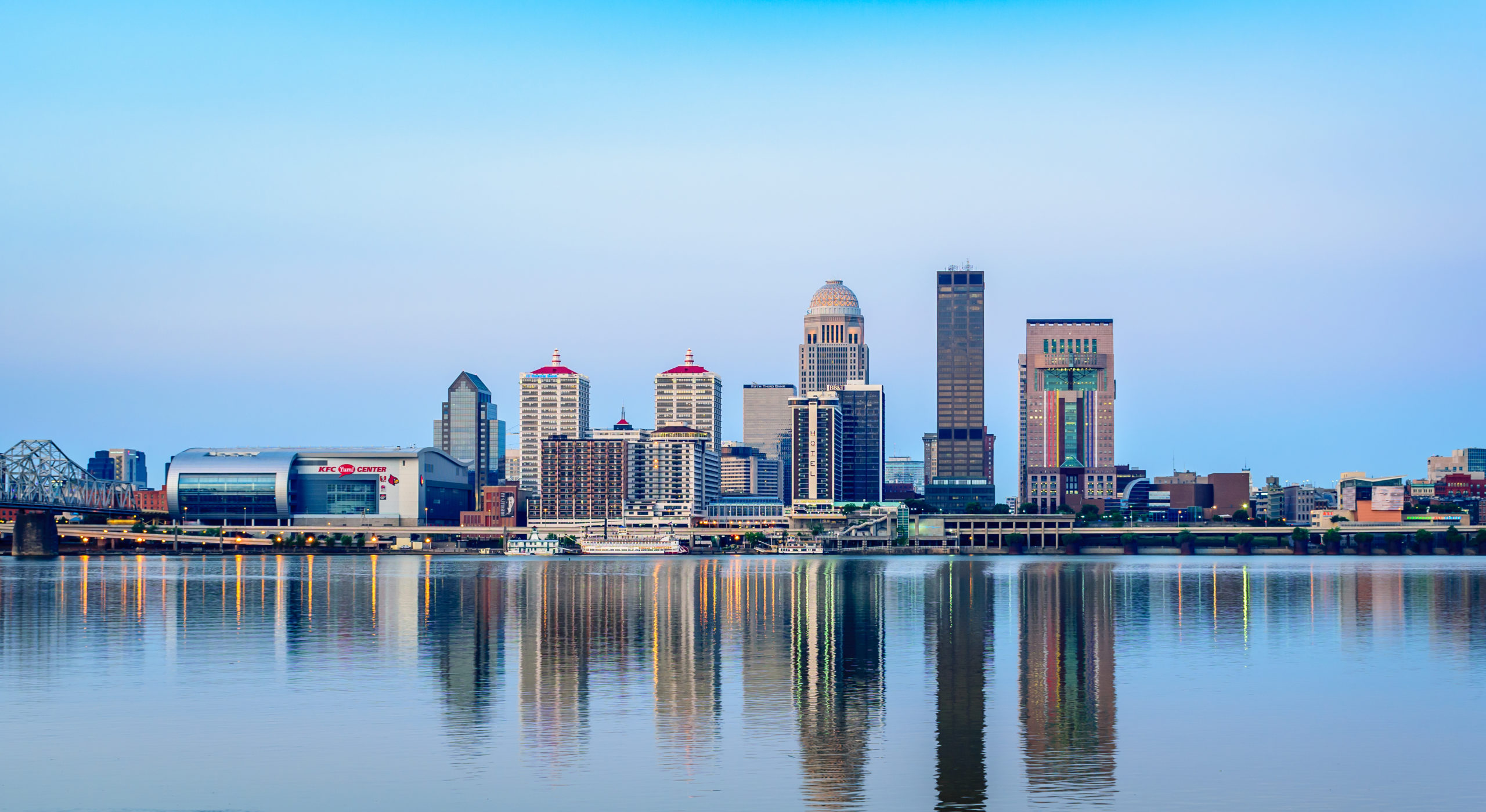 Louisville skyline in the daylight