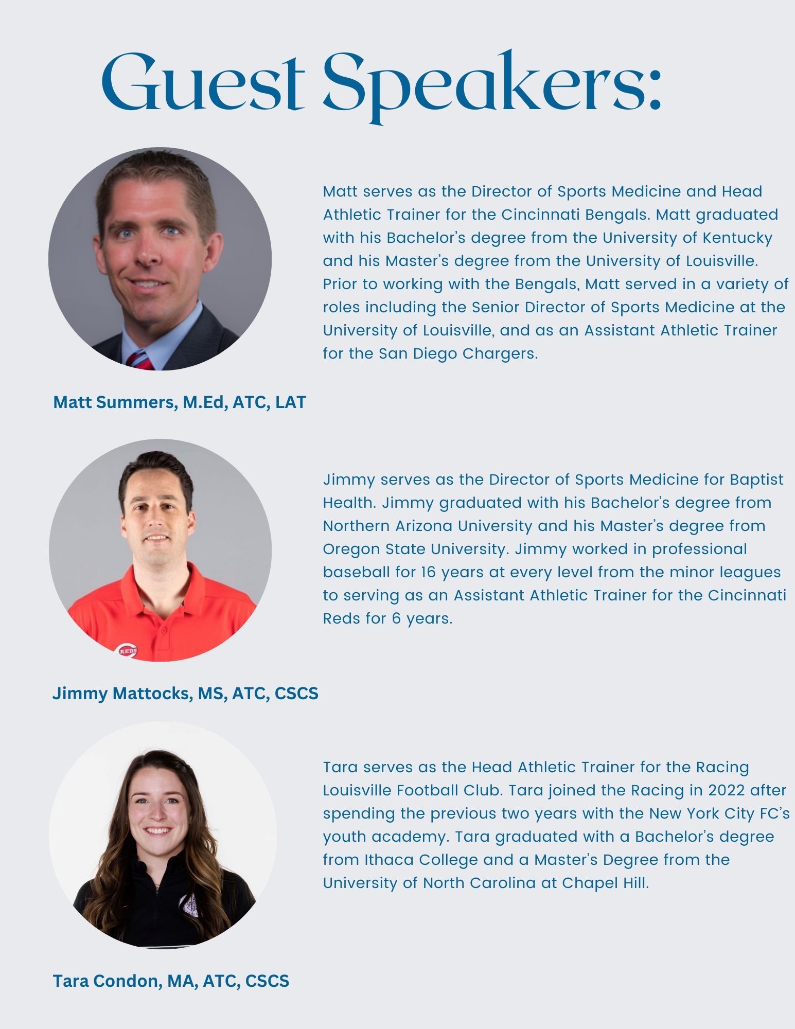 National Athletic Training Month Panel Speakers