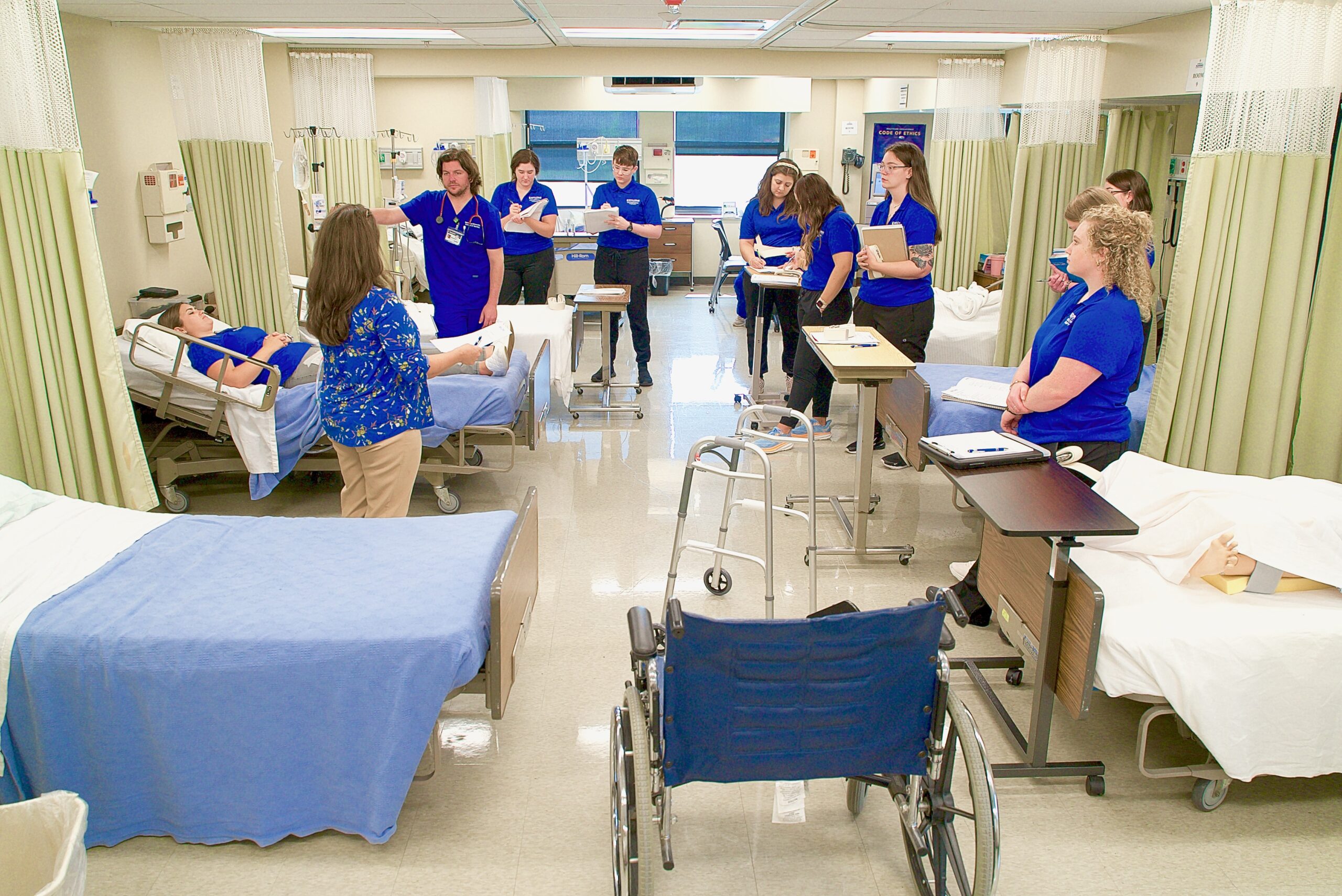 Spalding University occupational therapy students in the simulation lab.