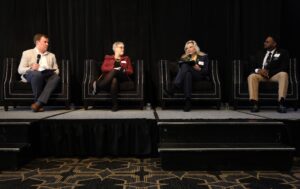 Dr. Kenworthy joined fellow college presidents at the GLI'sBusiness at Breakfast.