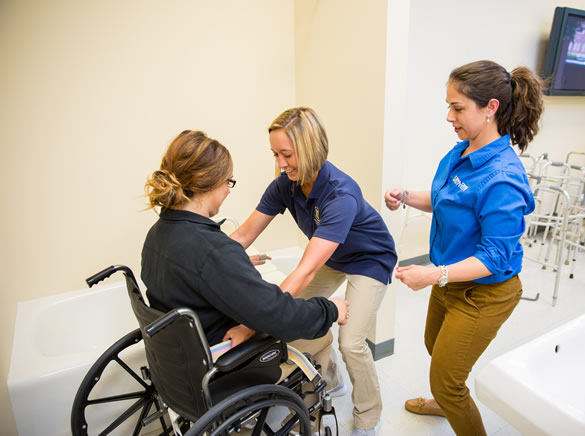 Working with client in wheelchair Working with client in wheelchair