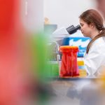 Student uses microscope in bachelor of science in biology program