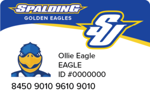 Spalding University Eagle Card example with Ollie the Eagle